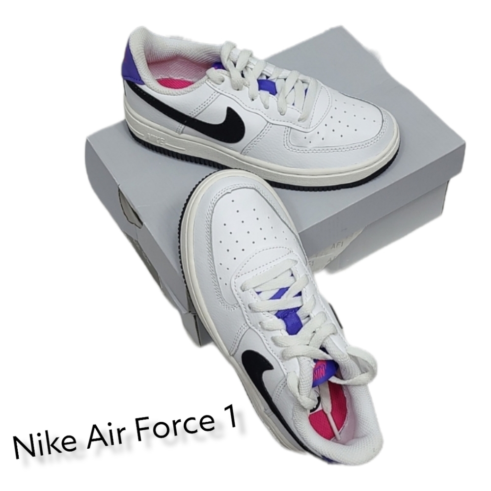 Nike Force 1 (PS) Summit White Black Sneakers-12c - Picture 4 of 10